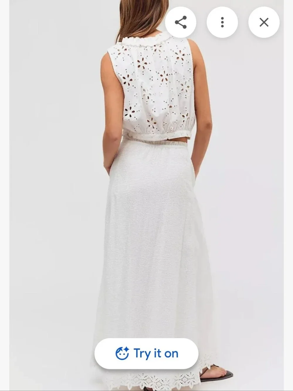 NWT Free People Madelyn Cotton Maxi Skirt Set – Sugar Swizzle – Large